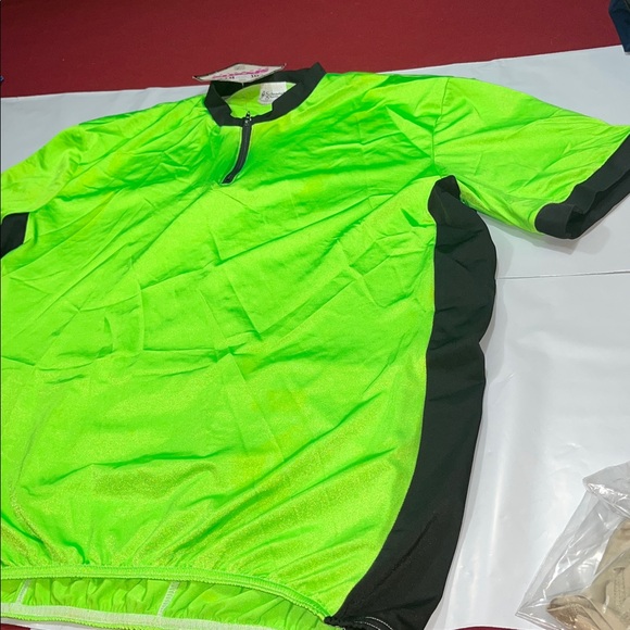 DUPONT Fluorescent GREEN BLACK Cycling Shirt NEW Lycra Schnaubelt Biking mens 2X - Picture 7 of 14